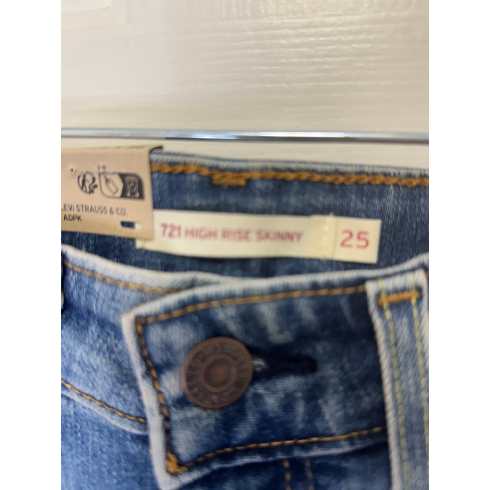 Women's Levi's 721 High Rise Distressed Skinny Jeans Size 25 - Picture 4 of 6